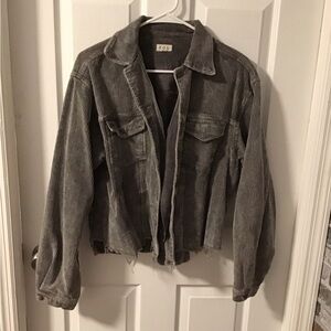 POL Gray Corduroy Jean Jacket